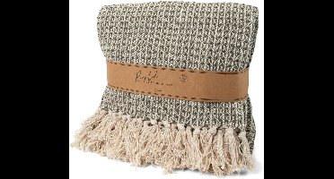 JENS Living Plaid Wafel - Gerecycled katoen - 130 x 180 cm - Groen