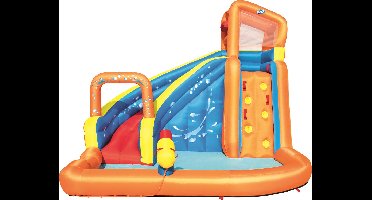 Waterpark turbo splash met klimwand en zwembad, incl airblower - 365x320x270cm
