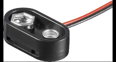 Batterijhouder voor 1 9V/E-batterij - waterafstotend - kabel met open einde - versie 3