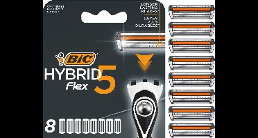 BIC Hybrid 5 Flex - Scheermesjes - Voor Mannen - 8 Navullingen - Heren Scheermes met 5 Titanium Scheerbladen - 8 Stuks