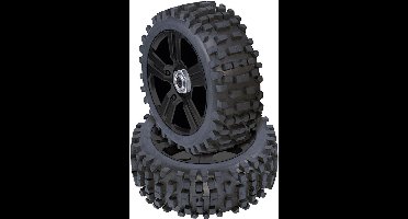 Reely 1:8 Buggy Complete wielen Stollen 5-spaaks Zwart 4 stuk(s)