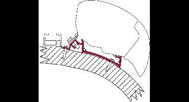 FiammaChartago Chick Rapido i80 - i90 luifel adapter voor Fiamma F80/F65 490 cm