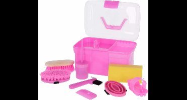 Kerbl Kinder poetskist - 8-delig - roze - draagbaar - kunststof