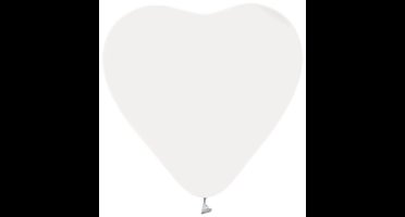 Ballonnen - Hart - Wit - 30cm - 6st.