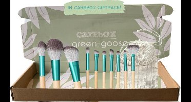green-goose® Bamboe Make Up Borstel Set | 10 Bamboe Borstels | Duurzaam