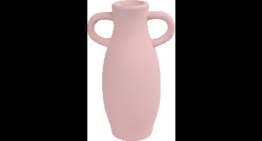 Countryfield Amphora kruik/vaas - roze terracotta - 12 x 20 cm - smalle opening