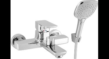 Nemo Go Brave badmengkraan eengreeps compleet inclusief handdouche hartafstand 15 cm keramische schijven inclusief rozetten en Skoppelingen chroom