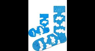 Eenmannenkado.nl Zo Vader Zo Zoon/Dochter matching sokken Cloudy | Maat: Vader 41 - 46 | Kind 2 - 3 jaar | Wolken