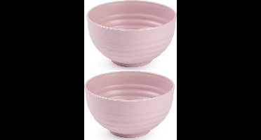 Plasticforte Kommetjes / schaaltjes - 4x - dessert / ontbijt - kunststof - D13 cm - roze