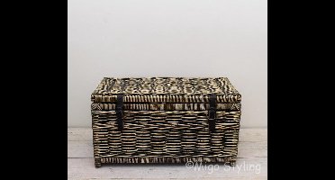 Opbergmand - met deksel - Black Wash - 75x40xH40