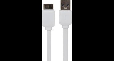 Usb 3.0 Naar Micro Usb 3.0 Platte Kabel  - Wit - 1 M