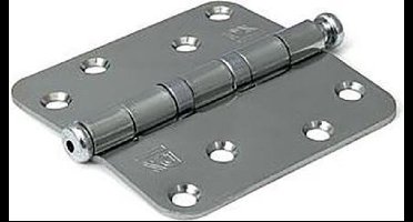 DULIMEX kogellagerscharnier ronde hoeken 89 x 89mm geborsteld RVS