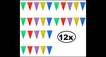 12x Vlaggenlijn gekleurd 10 meter