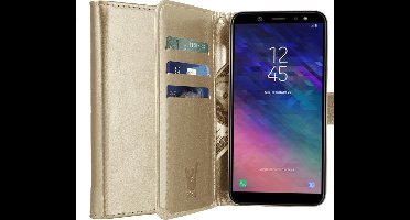 Hoesje geschikt voor Samsung Galaxy A6 (2018) Book Case met Pasjeshouder Goud - Wallet van iCall