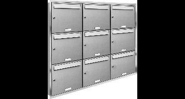 Brievenbus groot 9 adressen met rand