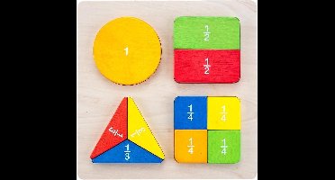 Geometric 30 x 30 cm sorter fractions rubber wood plate