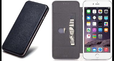 Hoesje geschikt voor iPhone 6s / 6 - Book Case Kunstleer Minimalistisch Zwart