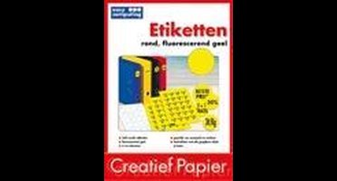 Etiketten - Rond, Fluorescerend Geel (Pakket)