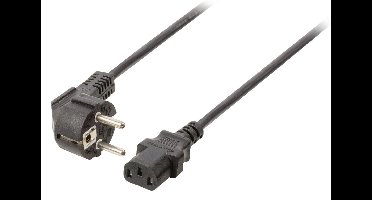 Valueline stroomkabel Schuko gehoekt mannelijk - IEC-320-C13 5,00 m zwart