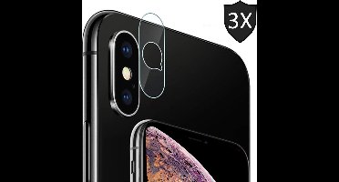 3x Camera Lens Screenprotector geschikt voor Apple iPhone Xs Max | Case Friendly | Tempered Glass - van iCall
