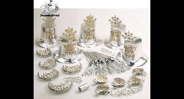 Zilveren party kit Gelukkig Nieuwjaar