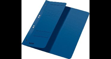 Snelhechtmap Leitz 3740 A4 1/2 voorblad + 2 gaats 250gr karton blauw