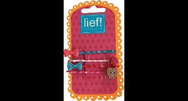 Haarschuifjes / Haarclipjes met strikjes en hartje - Lief Lifestyle