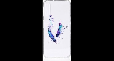 Shop4 - Geschikt voor Samsung Galaxy A7 (2018) Hoesje - Zachte Back Case Veren en Vogels