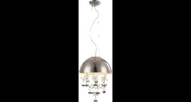 Hanglamp Globo Aspen LED - Nikkel mat/K9 Kristallen