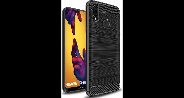 Hoesje geschikt voor Huawei P20 Lite Geborsteld - Zwart Rugged Armor - Case van iCall