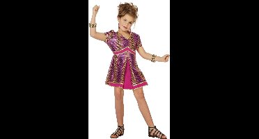 Wilbers & Wilbers - Punk & Rock Kostuum - Purple Bling 80s Rock Chick - Meisje - paars - Maat 116 - Carnavalskleding - Verkleedkleding