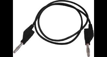 Velleman Meetsnoer, banaanstekker 4 mm, dubbel geïsoleerd, stapelbaar, spuitgegoten, zeer soepel, kabellengte 100 cm, zwart, maximaal 30 V/3 A