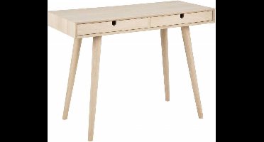 FYN Cent bureau met 2 lades eiken geloogd wit - 100x45x74 cm