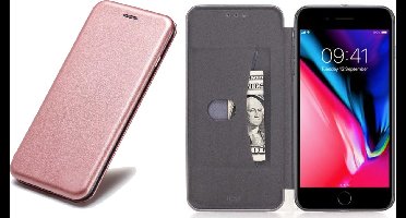 Hoesje geschikt voor iPhone 8 Plus - Book Case Kunstleer ThinShield Roségoud