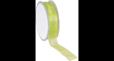 Lime Organza lint 25 mm / 50 mtr.