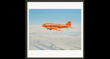 Thijs Postma - TP Aviation Art - Poster - Douglas DC-3 Sneeuw - 50x50cm - Frame