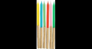 Folat - Kaarsen Retro Metallic 10 cm - 24 stuks