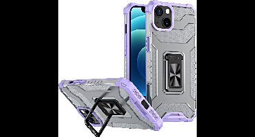 Hoesje Geschikt voor iPhone 13 transparent rugged case Met Ringhouder – Paras