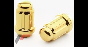 Conische wielmoeren JN2S - M12 x 1,5 - Goud - Set van 20 plus sleutel - M12x1,5 / M12x1.5