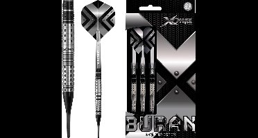 XQMax Dartpijlen Buran 90% Softtip 18 Gr Antraciet/wit