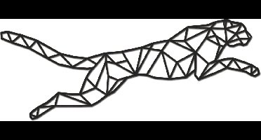 Hout-Kado - Cheetah - Medium - Zwart - Geometrische dieren en vormen - Hout - Lasergesneden