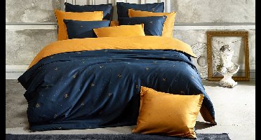 De Witte Lietaer Dekbedovertrek Katoen Satijn Rex - Tweepersoons - 200 x 200/220 cm - Blauw