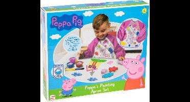 Peppa Pig schilderset met vingerverf en schort