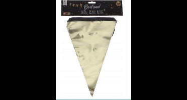 Gouden vlaggenlijn slinger - Goud - Kunststof - 6 m - Feest - Oud en Nieuw - Party - Gold