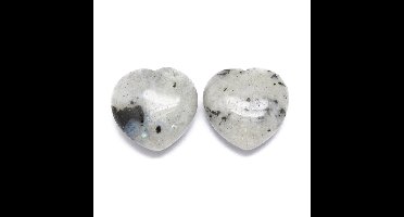 Sattva Rocks | PROTECTION | Labradoriet hart (30mm) 1 stuks in een velours kado zakje