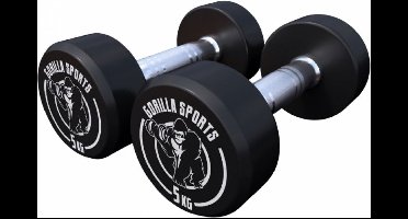 Gorilla Sports Dumbbell set 10 kg - Halterset - 2x5 kg - Dumbells - Gietijzer