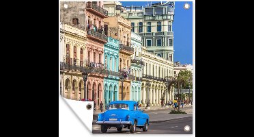 Tuinposters Kleurrijke Spaanse architectuur bij Cuba in Noord-Amerika - 50x50 cm - Tuindoek - Buitenposter
