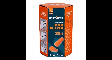Portwest Oordopjes PU Schuim (200 paar) Oranje - SNR 33 dB