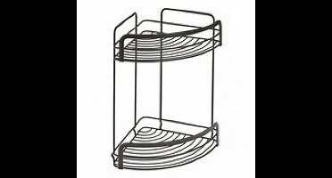 Metaltex - Doucherek - Badkamerrek - Zonder Boren - Matzwart - 20x20x30cm - Plakhaken apart verkrijgbaar