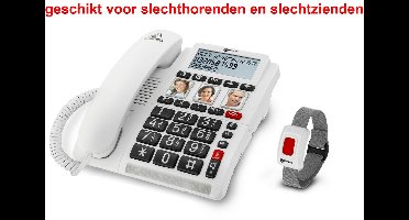 Vaste telefoon met 3 FOTO-TOETSEN en SOS-armband - 40dB versterking - geschikt voor SLECHTHORENDEN en SLECHTZIENDEN - 610